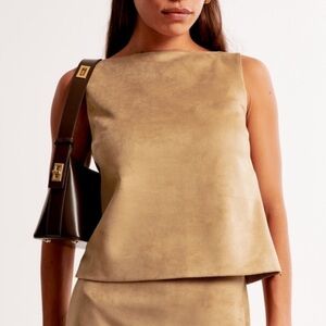 Abercrombie & Fitch Vegan Suede Shell Top